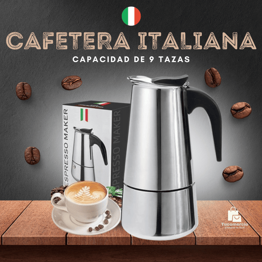 Cafetera Italiana Capacidad 4 vasos (9 vasos tinteros)