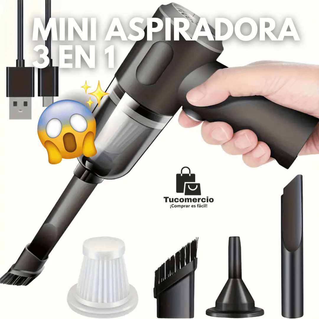 Mini ASPIRADORA 3 en 1 Recargable y portátil